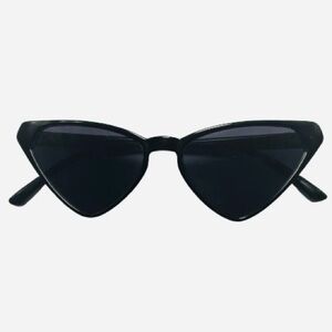 Simply Vera Vera Wang Chic Women's Black Cat-Eye Triangle Sunglasses